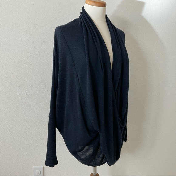 Free People Sheila Hacci Crossover Wrap Sweater Black Size S - Picture 4 of 16